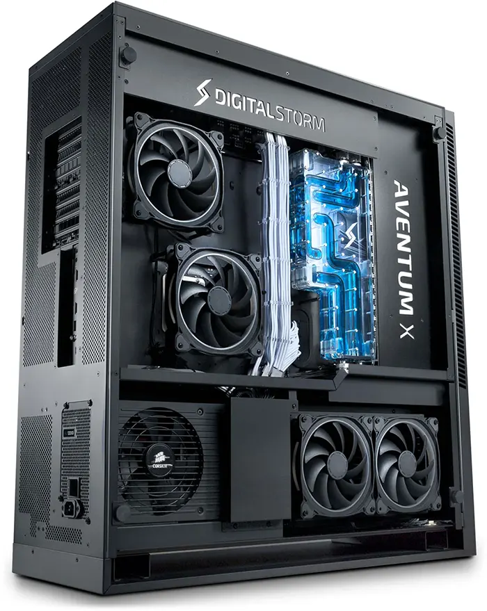 Aventum-X Gaming PC image spotting its advanced cooling system