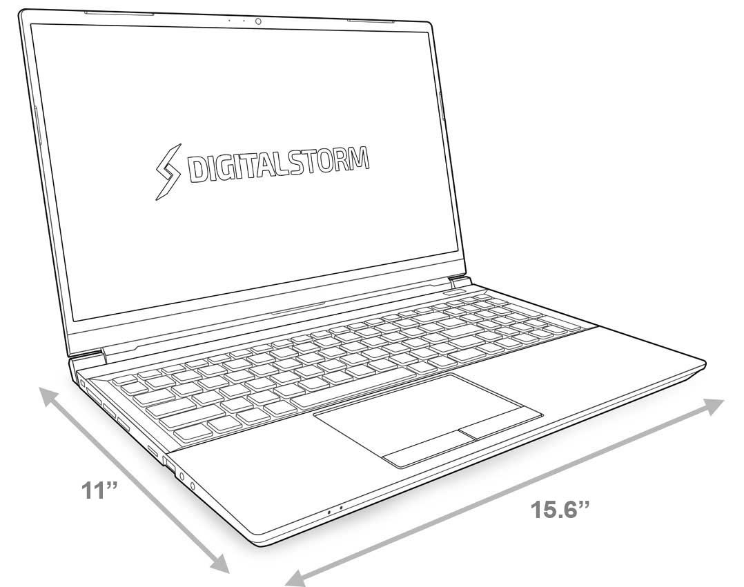 Avon gaming laptop dimensions representation