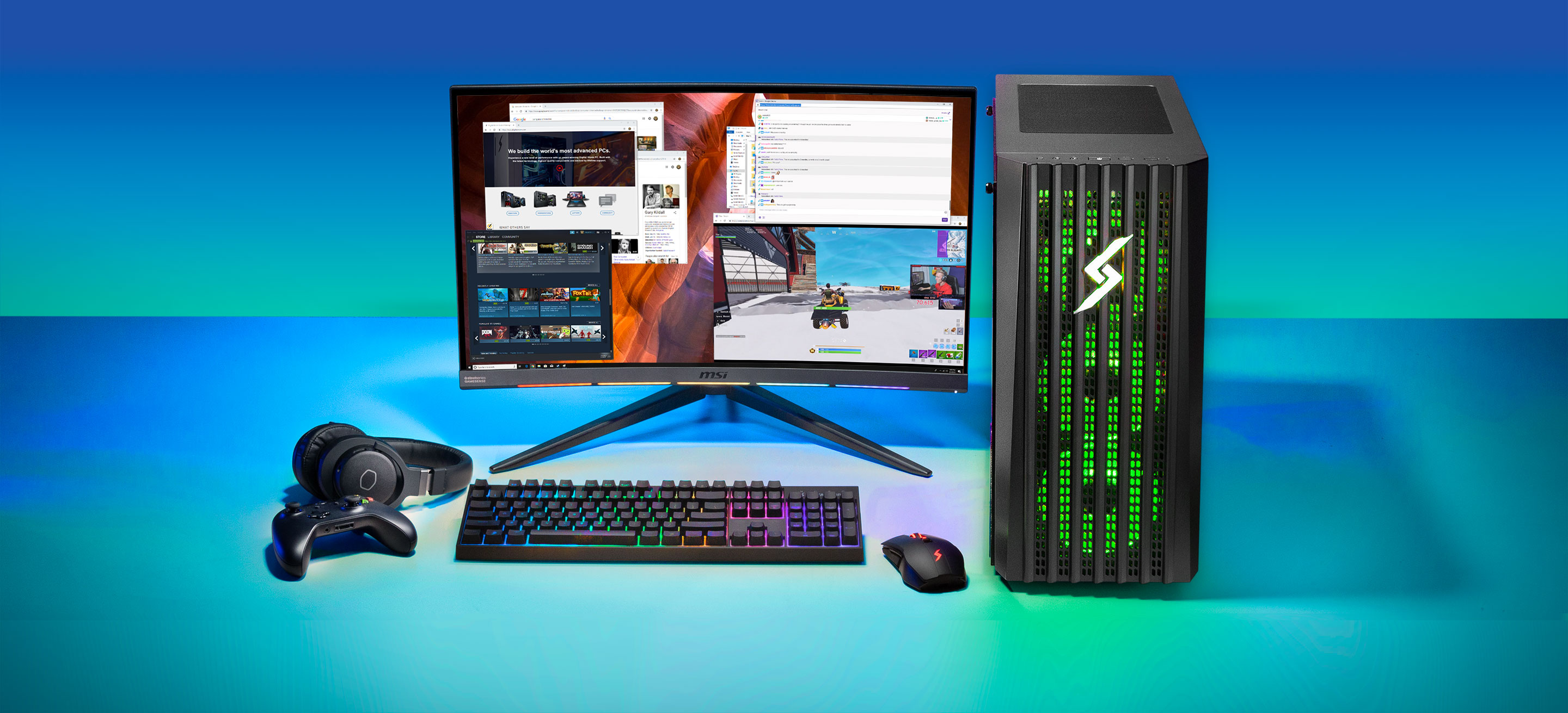 Full gamer setup with Lynx desktop