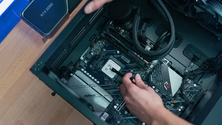 CPU being carefully placed